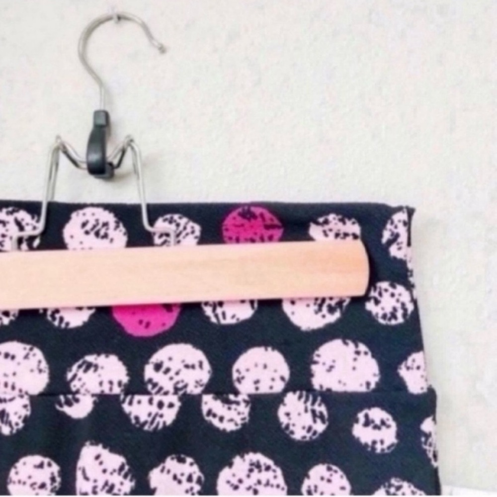 LuLaRoe Cassie Skirt Black Pink Polka Dot
